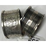 TWO QUALITY SILVER NAPKIN RINGS - B'HAM 1909 & 1915