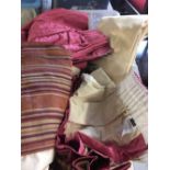 LARGE CARTON OF LINED CURTAINS VARIOUS STYLES & CUSHION COVERS