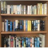 3 SHELVES OF HARDBACK & PAPER BACK BOOKS (WILBUR SMITH, ROBERT LUDLUM ETC)