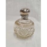 SILVER TOPPED SCENT BOTTLE WITH STOPPER