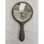 HEAVILY EMBOSSED SILVER HAND MIRROR A/F