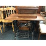 JONES SEWING MACHINE WITH TREADLE TABLE