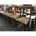 4 MAHOGANY DINING CHAIRS (2 MATCHING)