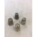 CHARLES HORNER SILVER THIMBLES & 3 OTHERS