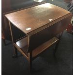 RETRO TEAK DROP FLAP TEA TROLLEY