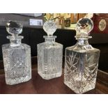 3 DECANTERS & STOPPERS