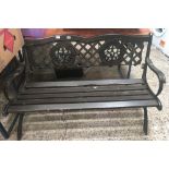 WROUGHT IRON GARDEN BENCH A/F