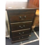 NARROW CHEST OF 4 DRAWERS (1 HANDLE BROKEN)