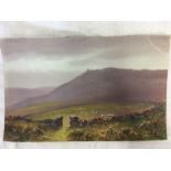 WILLIAM HENRY DYER, VIEW OF GRIMSPOUND, DARTMOOR, WATERCOLOUR, SIGNED & INSCRIBED, UNFRAMED 9 X 14