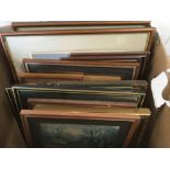 BOX OF 16 ASSORTED PICTURES AND COLOUR PRINTS INCLUDING FRAMES WITH SOME OF NATURAL HISTORY