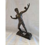 SPELTER BRONZE FIGURE APPROX 11'' HIGH A/F