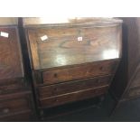 OAK 3 DRAWER BUREAU