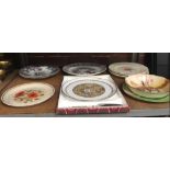 SHELF OF VARIOUS PLATES, BOWLS ETC