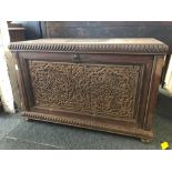 CARVED MULE CHEST WITH DROP FRONT