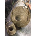 2 WICKER FLOWER ARRANGING BASKETS