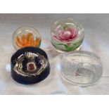 3 GLASS PAPER WEIGHTS