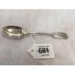 VICTORIAN EXETER SILVER TEA SPOON BY T.S