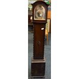 OAK CASED GRANDMOTHER LONG CASE CLOCK