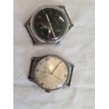 2 MILITARY STYLE WRIST WATCHES WITH FIXED BARS. 1 X PROTEX & 1 X SIDERAL WORKING BUT BOTH A/F