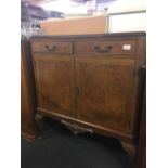 FLAME VENEERED COCKTAIL CABINET