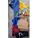 2 PAIRS OF RUBBER WADERS SIZE 32 & SIZE 34 & VARIOUS CHILDREN'S TRACK SUITS