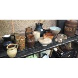 SHELF OF GOOD MAINLY STUDIO POTTERY - INCL; JOAN COWPER