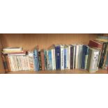 2 SHELVES OF HARDBACK & PAPER BACK BOOKS (NOVELS, OBSERVERS BOOKS ETC)