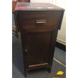 NARROW DARK MAHOGANY BEDSIDE POT CUPBOARD WITH DROP FLAPS