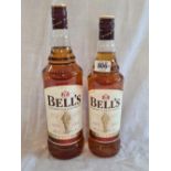 2 BOTTLES OF BELLS SCOTCH WHISKY, 1lt & 1 BY 70cl