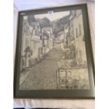 PAIR OF PENCIL DRAWINGS, ONE OF HIGH STREET, CLOVELLY LOOKING UP TO THE NEW INN THE OTHER A STREET