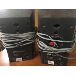 PAIR OF SMALL JVC SURROUND SOUND SPEAKERS (PART OF A SYSTEM)