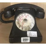 BAKELITE 1930'S DIAL TELEPHONE- A/F