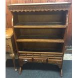 TEAK DRESSER TOP (TOP IS PAINT SPATTERED)