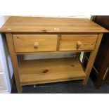 PINE SIDE TABLE WITH 3 DRAWERS