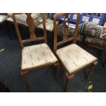 PAIR OF LIGHT MAHOGANY BEDROOM CHAIRS