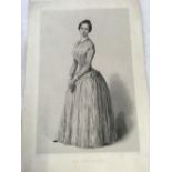 A FOLIO OF ASSORTED ANTIQUE PICTURES AND PRINTS OF FIGURES, MAINLY WOMEN.