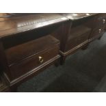 PAIR OF STAG MINSTREL BEDSIDE CABINETS - A/F