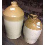 2 LARGE POTTERY CIDER FLAGON'S