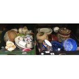 2 CARTONS OF MAINLY VINTAGE CHINA & POOLE POTTERY,GERMAN TEA SET,ROYAL DOULTON PLATES & BOWL ETC