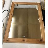 LARGE PINE FRAMED MIRROR 46'' X 34''