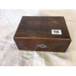 WOOD TRINKET BOX WITH LARGE QTY OF JUBILEE CROWNS & FESTIVAL OF BRITAIN 1951 FIVE SHILLING PIECE