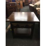 YOUNGER SINGLE DRAWER 2 TIER DARK WOOD TABLE
