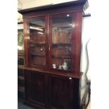 MAHOGANY LARGE GLAZED CABINET