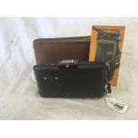 VINTAGE SIX - 20 FOLDING BROWNIE CAMERA WITH YELLOW FILTER, CASE & INSTRUCTIONS