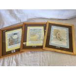 SET OF 3 COLOURED NURSERY RHYME PRINTS