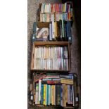 4 BOXES OF MIXED HARDBACK & SOFT BACK BOOKS OF VARIOUS SUBJECTS