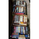 4 CARTONS OF HARDBACK & SOFT BACK BOOKS OF MISC SUBJECTS