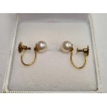 9ct SILVER BACK PEARL EARRINGS 1.2g (1 PAD MISSING)