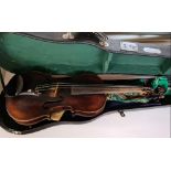 BOX WITH VIOLIN IN CASE A/F