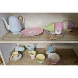 2 SHELVES OF ROYAL STANDARD BONE CHINA TEA SERVICE INCL; CUP & SAUCERS, CAKE PLATE & TEA POT